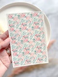 1 Sheet, Approx 13x90cm, Floral Print Water Decal Image Transfer for Polymer Clay / Ceramics