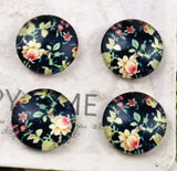 10pcs, 12mm Cabochons, in floral print