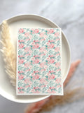 1 Sheet, Approx 13x90cm, Floral Print Water Decal Image Transfer for Polymer Clay / Ceramics