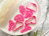 Heart Rainbow Clay Embossing Stamp | Fondant Stamp | Cookie Embossing Stamp | FLORAL STAMP