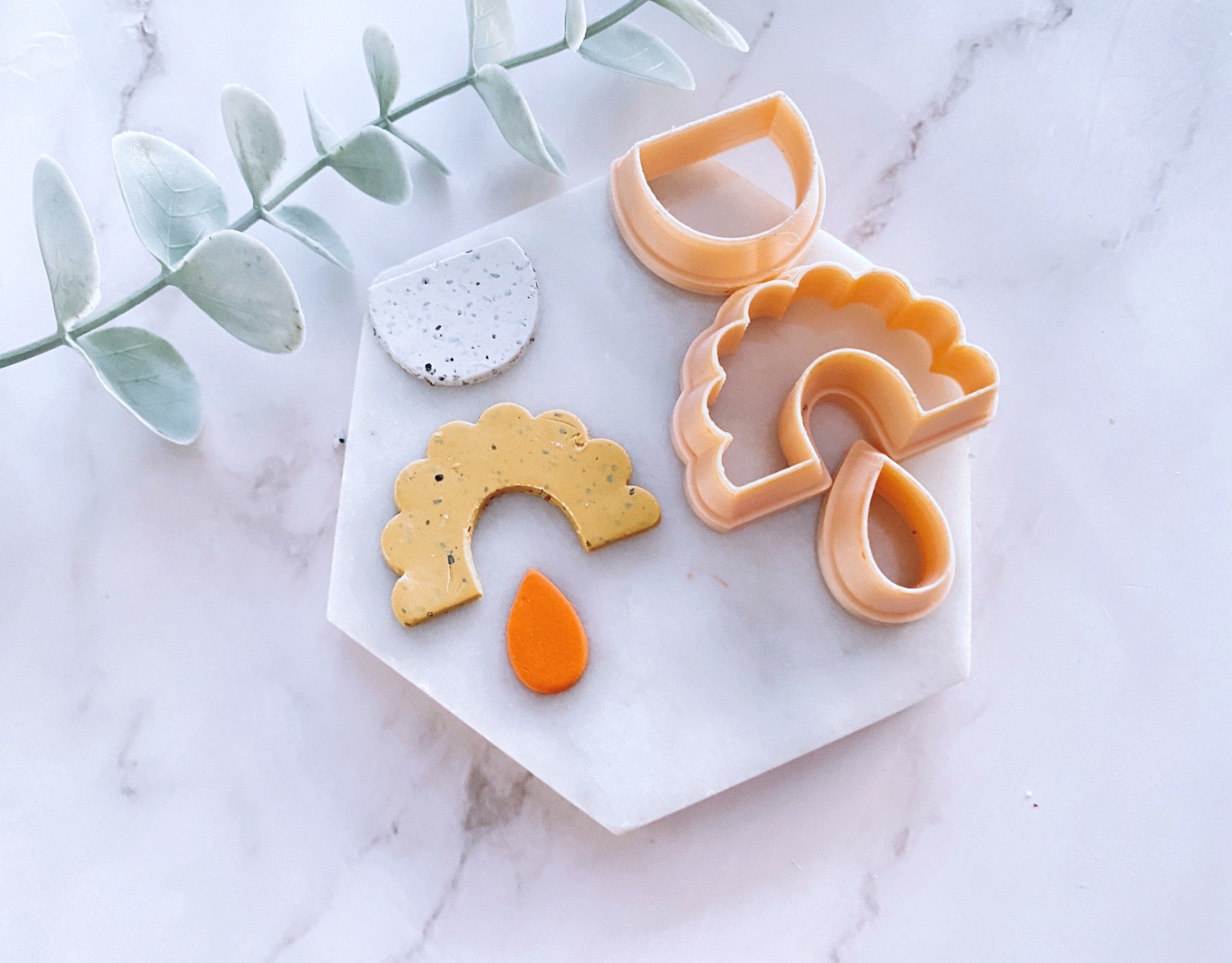Dome, Curly Arc & Drop Shaped Set Polymer Clay  Cutter | Fondant Cutter | Cookie Cutter