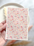1 Sheet, Approx 13x90cm, Floral Print Water Decal Image Transfer for Polymer Clay / Ceramics