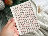 1 Sheet, Approx 13x90cm, Christmas Print Water Decal Image Transfer for Polymer Clay / Ceramics