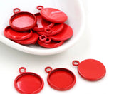 4pcs, 12mm Inner Setting,  High Quality Iron Material Pendant Cabochon - Choose your colour