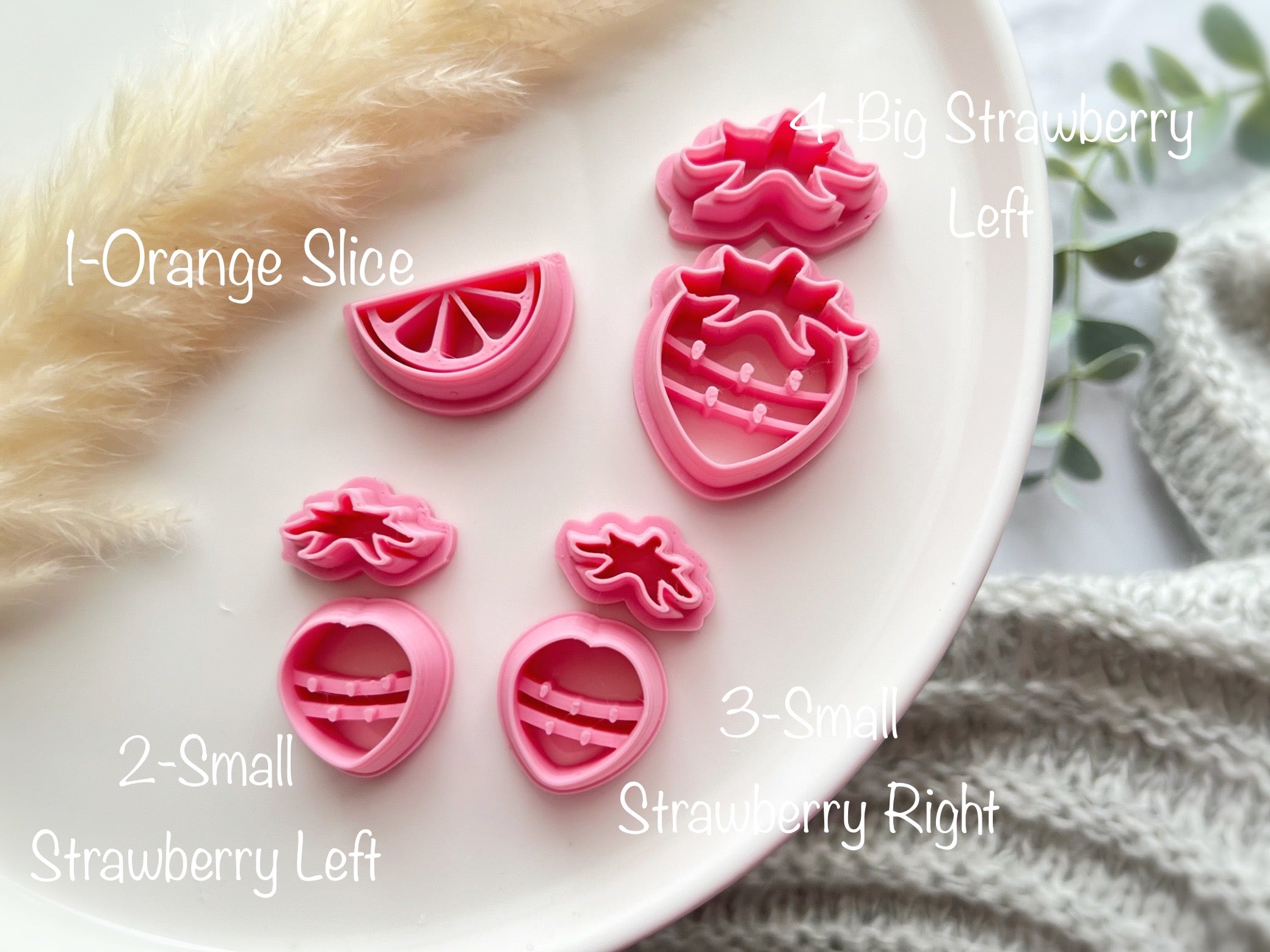 Summer Themed Cutters • Strawberry and Orange Shapes Polymer Clay Cutter • Fondant Cutter • Cookie Cutter • CS1003