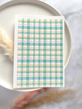 1 Sheet, Approx 13x90cm, Easter Plaid Print Water Decal Image Transfer for Polymer Clay / Ceramics