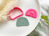 Heart Rainbow Clay Embossing Stamp | Fondant Stamp | Cookie Embossing Stamp | FLORAL STAMP