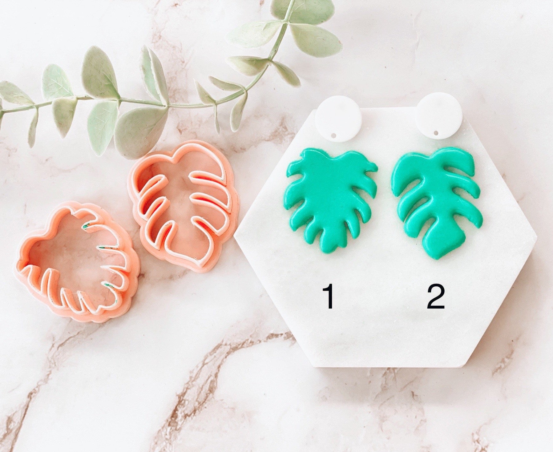 clay monstera leaf Monstera Leaf Shaped Polymer Clay Cutter | Fondant Cutter