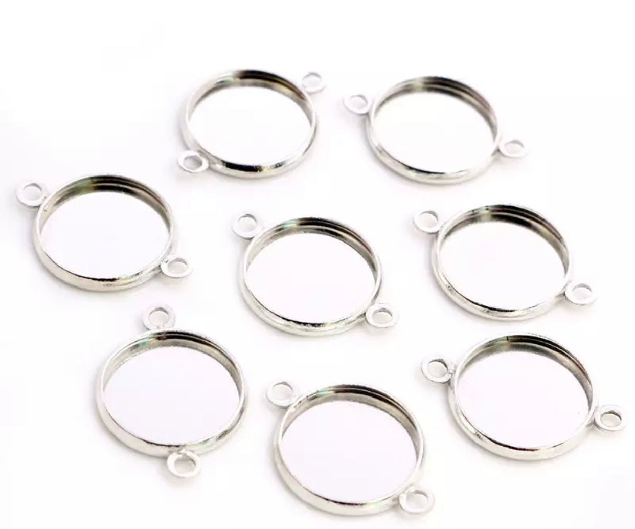 4pcs, 12mm Inner Setting, Lead Free and Nickel Free Iron Material links Cabochon - Choose your colour