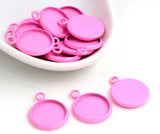 4pcs, 12mm Inner Setting,  High Quality Iron Material Pendant Cabochon - Choose your colour