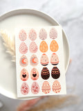 1 Sheet, Approx 13x90cm, Easter Egg Print Water Decal Image Transfer for Polymer Clay / Ceramics