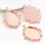 2pcs, 18x25mm Inner Size  Classic Style Cameo Cabochon Base Setting Charms Pendant necklace findings - choose your colour