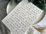 1 Sheet, Approx 13x90cm, Christmas Print Water Decal Image Transfer for Polymer Clay / Ceramics
