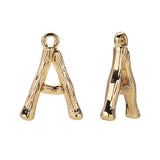 1pc , Alloy 18k Gold Plated Alphabet / Letter Pendant / Charm Bamboo Charm in Gold