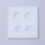 1pc, 52x49x5mm, Silicone Moulds, Resin Casting Moulds, For UV Resin, Epoxy Resin Jewelry Making, Star & Moon in Clear