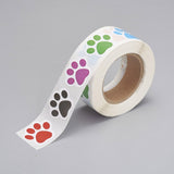 1 Roll (Approx 500pcs / roll ), Round Self Adhesive Paw Sticker in Multi-colour