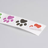 1 Roll (Approx 500pcs / roll ), Round Self Adhesive Paw Sticker in Multi-colour