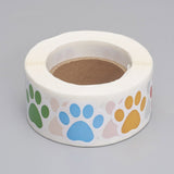 1 Roll (Approx 500pcs / roll ), Round Self Adhesive Paw Sticker in Multi-colour