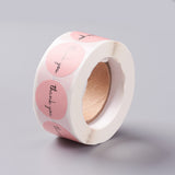 1 Roll (500pcs/roll), 25mm, Thank You Round Stickers Labels in Pink