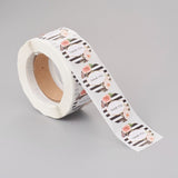 1 Roll (500pcs/roll), 25mm, Thank You Round Stickers Labels in Black & White, floral